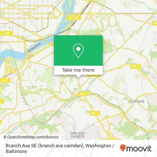 Branch Ave SE (branch ave camden), Washington, DC 20020 map