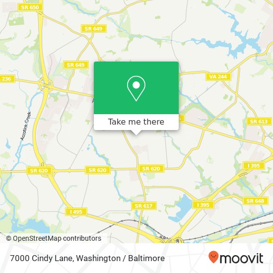 Mapa de 7000 Cindy Lane, 7000 Cindy Ln, Annandale, VA 22003, USA