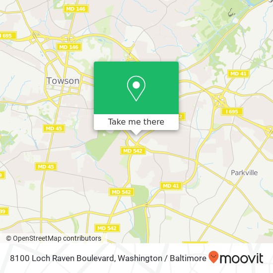 8100 Loch Raven Boulevard, 8100 Loch Raven Blvd, Towson, MD 21286, USA map