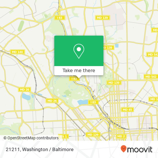 Mapa de 21211, Baltimore, MD 21211, USA