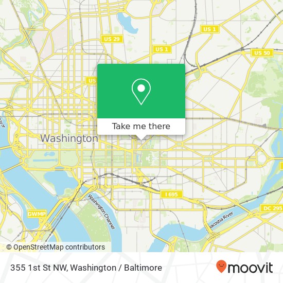 Mapa de 355 1st St NW, Washington, DC 20001