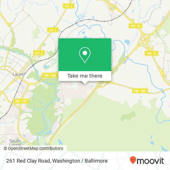 Mapa de 261 Red Clay Road, 261 Red Clay Rd, Maryland City, MD 20724, USA