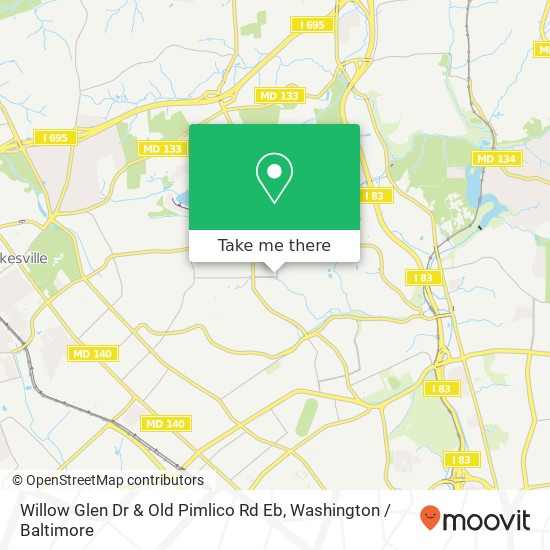 Willow Glen Dr & Old Pimlico Rd Eb map