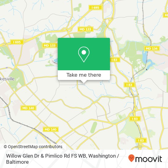 Mapa de Willow Glen Dr & Pimlico Rd FS WB