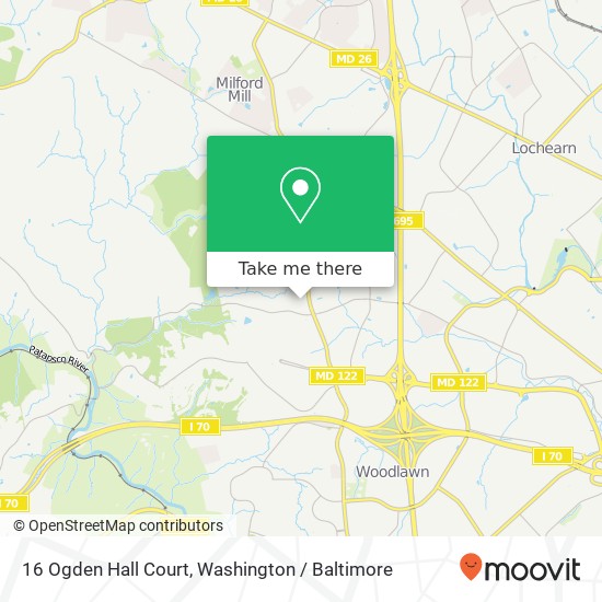 Mapa de 16 Ogden Hall Court, 16 Ogden Hall Ct, Windsor Mill, MD 21244, USA