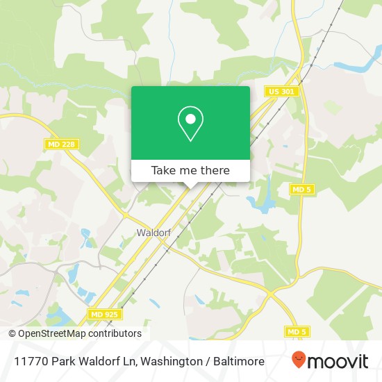 Mapa de 11770 Park Waldorf Ln, Waldorf, MD 20601