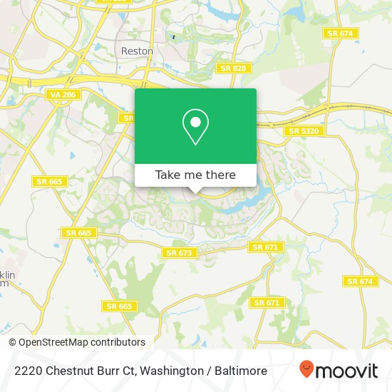 Mapa de 2220 Chestnut Burr Ct, Reston, VA 20191