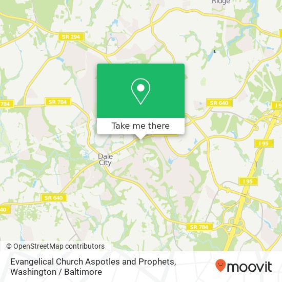 Evangelical Church Aspotles and Prophets, 13907 Minnieville Rd map