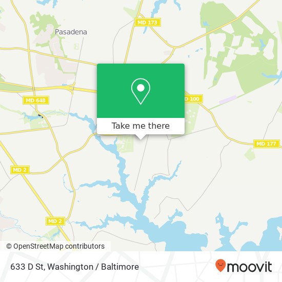 Mapa de 633 D St, Pasadena, MD 21122