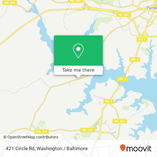 Mapa de 421 Circle Rd, Riva, MD 21140