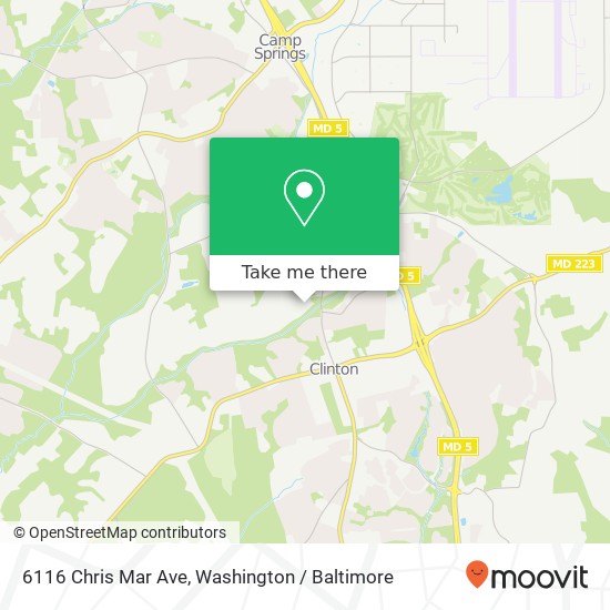 Mapa de 6116 Chris Mar Ave, Clinton, MD 20735