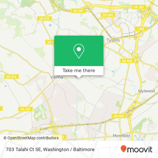 Mapa de 703 Talahi Ct SE, Vienna, VA 22180