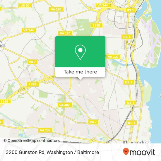 Mapa de 3200 Gunston Rd, Alexandria, VA 22302