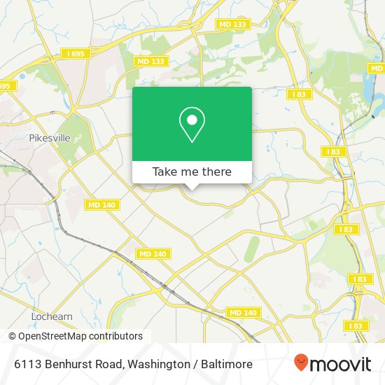 Mapa de 6113 Benhurst Road, 6113 Benhurst Rd, Baltimore, MD 21209, USA