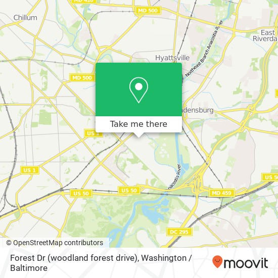 Mapa de Forest Dr (woodland forest drive), Brentwood, MD 20722