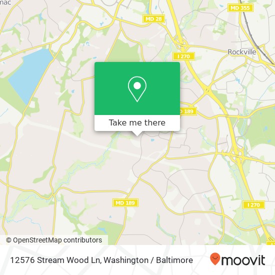 Mapa de 12576 Stream Wood Ln, Potomac, MD 20854