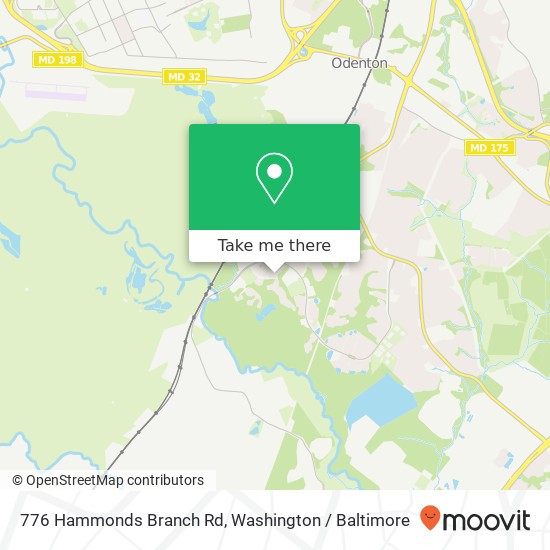 Mapa de 776 Hammonds Branch Rd, Odenton, MD 21113