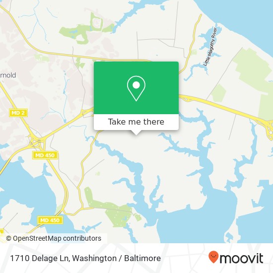 Mapa de 1710 Delage Ln, Annapolis, MD 21409