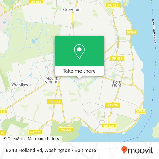 Mapa de 8243 Holland Rd, Alexandria, VA 22306