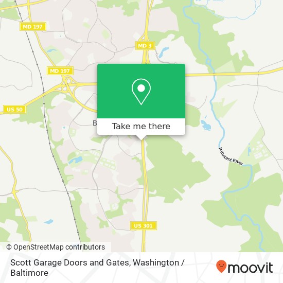 Mapa de Scott Garage Doors and Gates, 3540 Crain Hwy