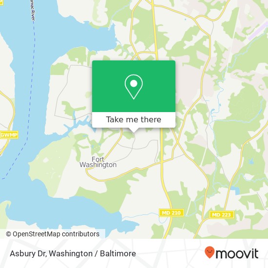 Mapa de Asbury Dr, Fort Washington, MD 20744