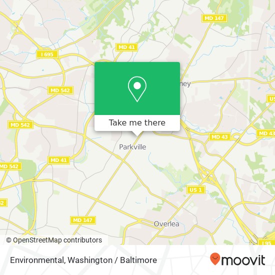 Mapa de Environmental, 8314 Harford Rd