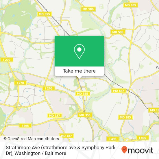 Mapa de Strathmore Ave (strathmore ave & Symphony Park Dr), Rockville, MD 20852
