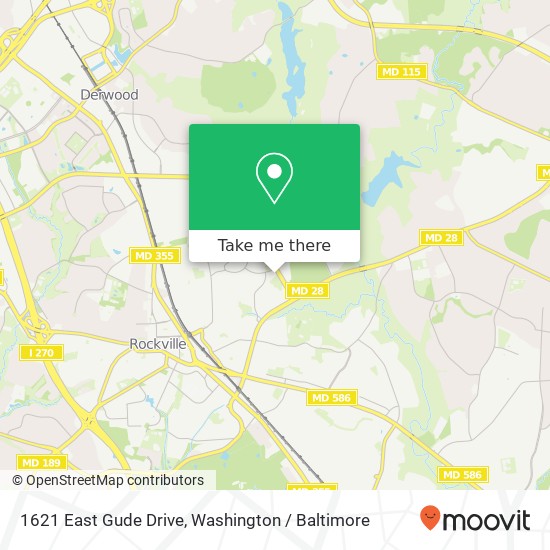 Mapa de 1621 East Gude Drive, 1621 E Gude Dr, Rockville, MD 20850, USA