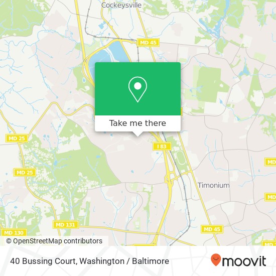 Mapa de 40 Bussing Court, 40 Bussing Ct, Lutherville-Timonium, MD 21093, USA