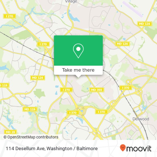 Mapa de 114 Desellum Ave, Gaithersburg, MD 20877