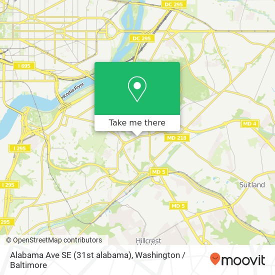 Alabama Ave SE (31st alabama), Washington, DC 20020 map