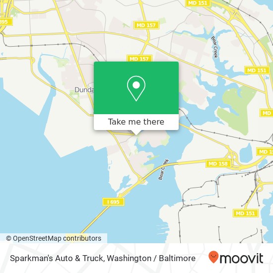 Mapa de Sparkman's Auto & Truck, 7912 Dundalk Ave