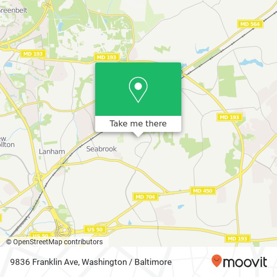 9836 Franklin Ave, Lanham, MD 20706 map