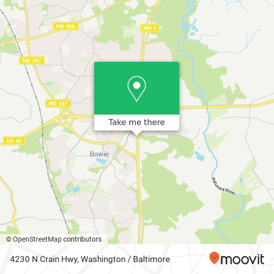 Mapa de 4230 N Crain Hwy, Bowie, MD 20716