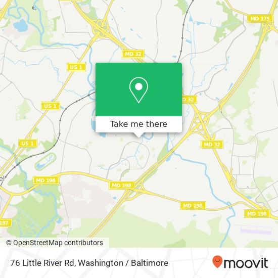 Mapa de 76 Little River Rd, Laurel, MD 20724