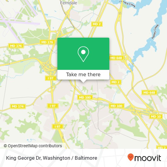 Mapa de King George Dr, Glen Burnie, MD 21061