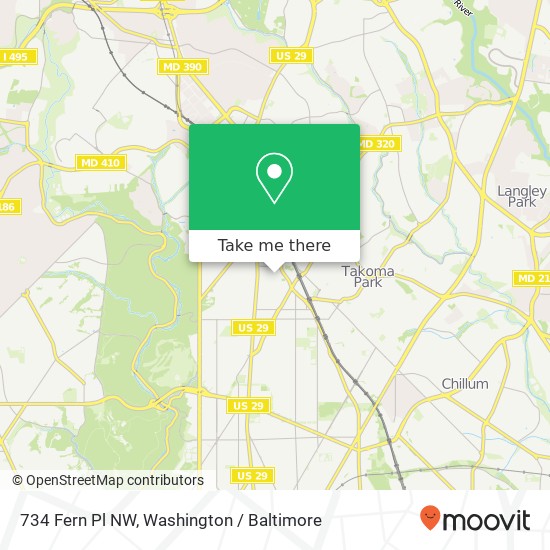 734 Fern Pl NW, Washington, DC 20012 map