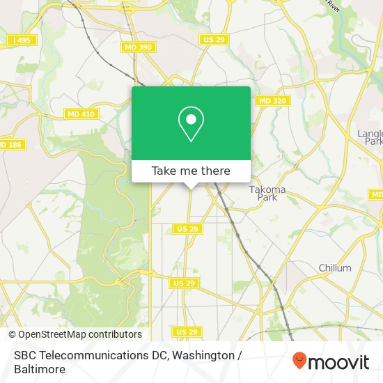 Mapa de SBC Telecommunications DC