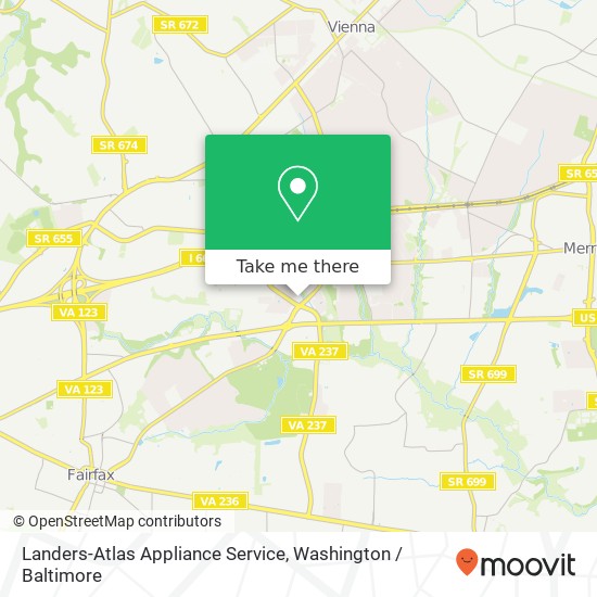 Landers-Atlas Appliance Service, 9508 Lee Hwy map