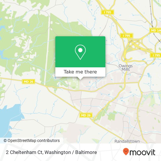 Mapa de 2 Cheltenham Ct, Owings Mills, MD 21117
