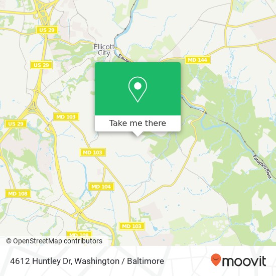 Mapa de 4612 Huntley Dr, Ellicott City, MD 21043