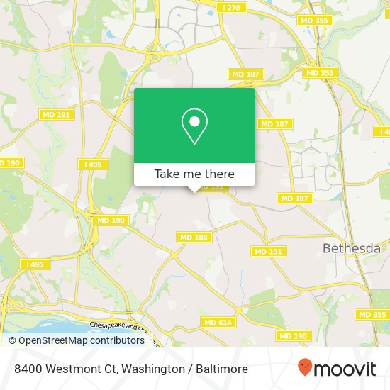 Mapa de 8400 Westmont Ct, Bethesda, MD 20817