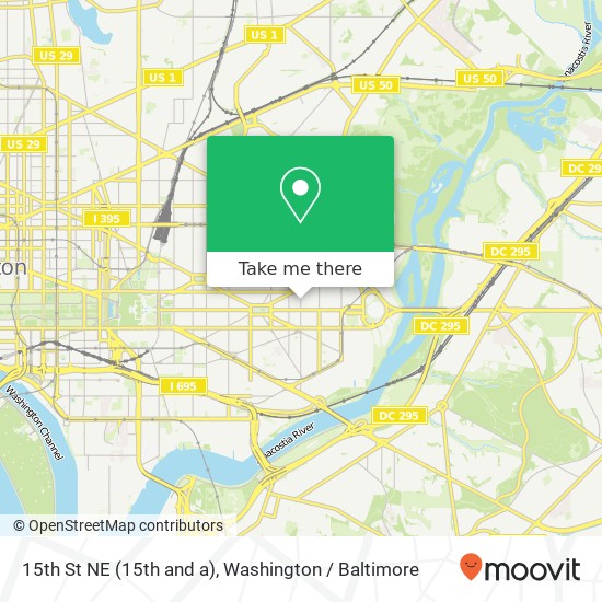 Mapa de 15th St NE (15th and a), Washington, DC 20002