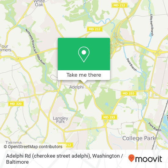 Adelphi Rd (cherokee street adelphi), Hyattsville, MD 20783 map