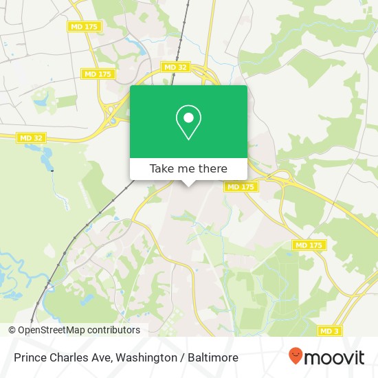 Mapa de Prince Charles Ave, Odenton, MD 21113