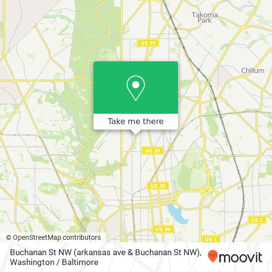 Mapa de Buchanan St NW (arkansas ave & Buchanan St NW), Washington, DC 20011