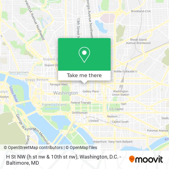 Mapa de H St NW (h st nw & 10th st nw)