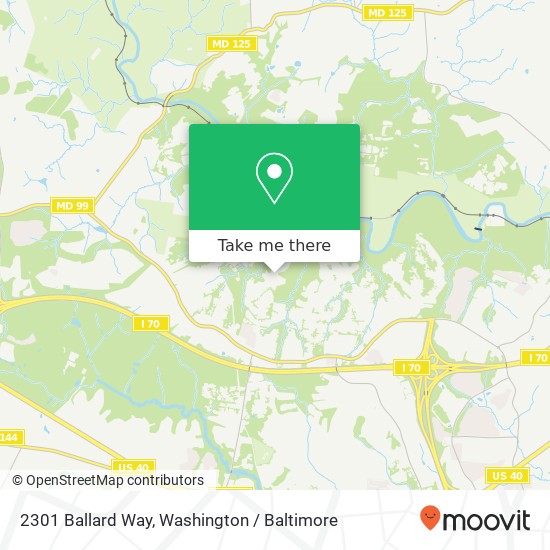 Mapa de 2301 Ballard Way, Ellicott City, MD 21042