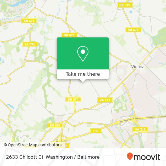 Mapa de 2633 Chilcott Ct, Vienna, VA 22181