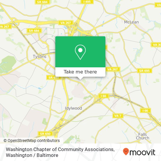 Mapa de Washington Chapter of Community Associations, 7600 Leesburg Pike